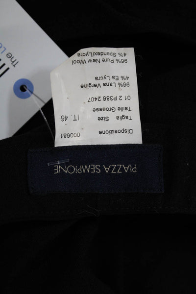 Piazza Sempione Womens Cropped Gray Wool Pants Button Size 46