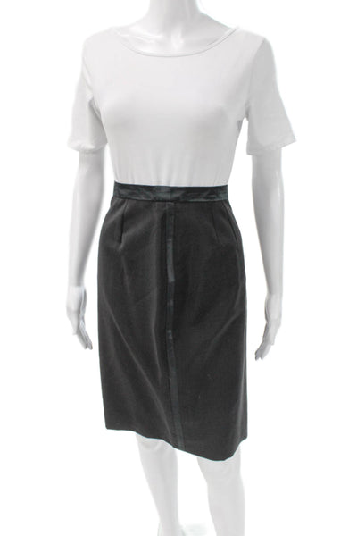 Escada Womens Straight Pencil Wool Knee Length Skirt Gray Size 42