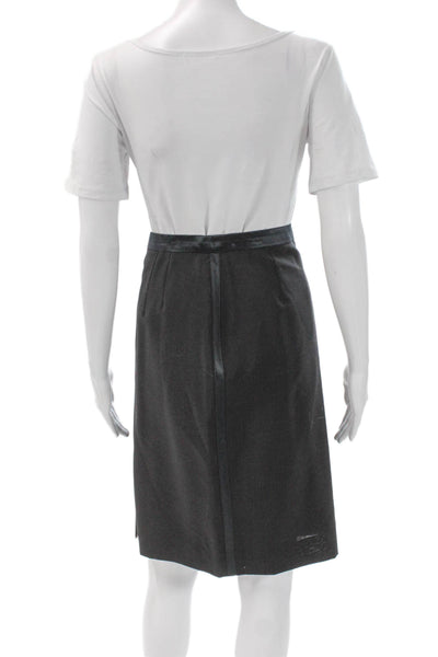 Escada Womens Straight Pencil Wool Knee Length Skirt Gray Size 42