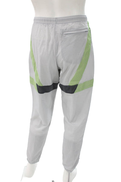 Nike Mens Track Pants Gray Striped Drawstring Nylon Blend Size S