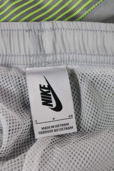 Nike Mens Track Pants Gray Striped Drawstring Nylon Blend Size S