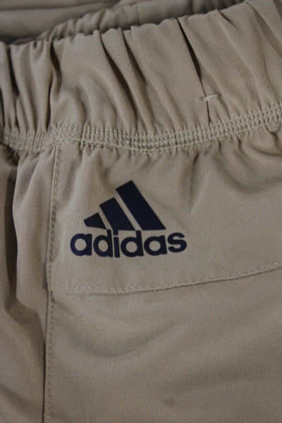 Adidas Mens Jogger Pants Beige Drawstring Polyester Blend Size M