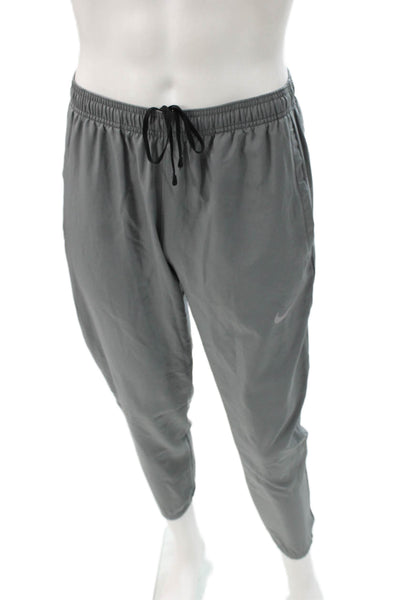 Nike Mens Track Pants Gray Drawstring Polyester Size M
