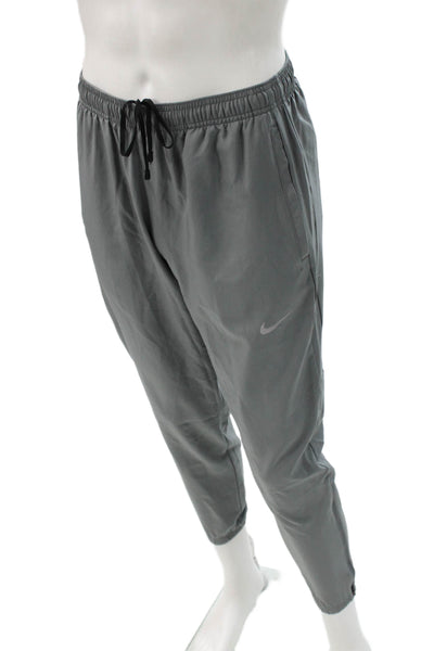 Nike Mens Track Pants Gray Drawstring Polyester Size M