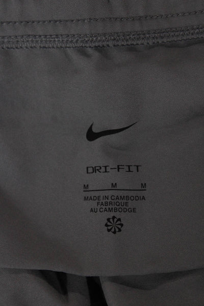 Nike Mens Track Pants Gray Drawstring Polyester Size M