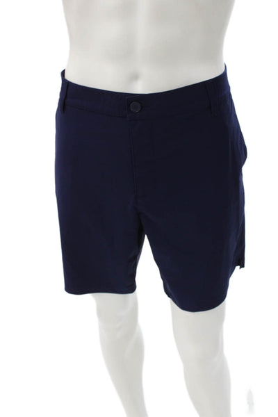 Rhone Mens Athletic Blue Polyester Blend Shorts Size 34