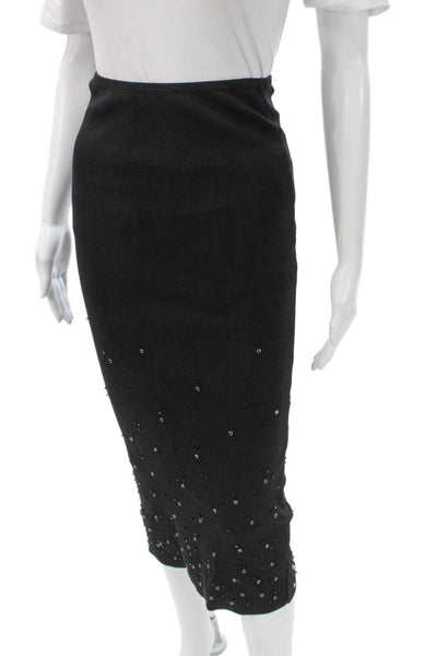 Zara Womens Black Viscose Pencil Skirt Knee Length Size S