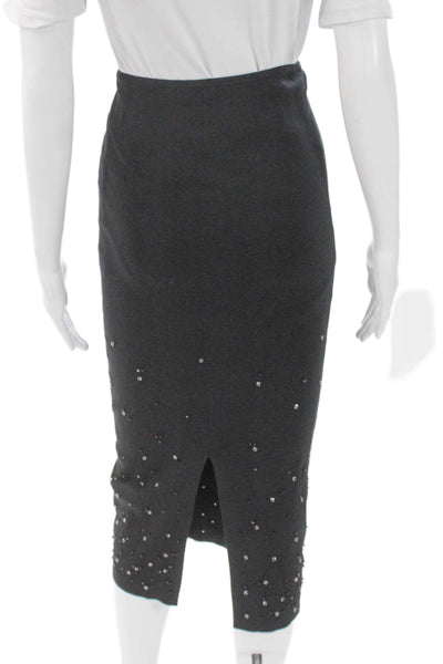 Zara Womens Black Viscose Pencil Skirt Knee Length Size S