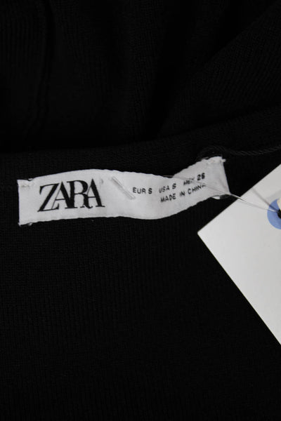 Zara Womens Black Viscose Pencil Skirt Knee Length Size S