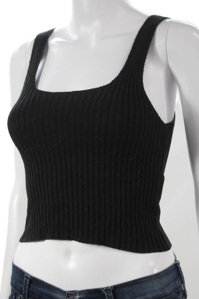 John Galt Womens Basic Viscose Square Neck Sleeveless Tank Black Size S
