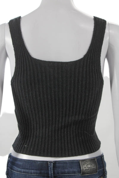 John Galt Womens Basic Viscose Square Neck Sleeveless Tank Black Size S