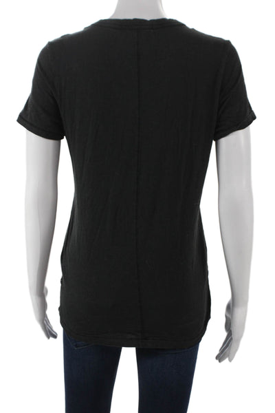 Rag & Bone Women Basic V-Neck Black T-Shirt Pima Cotton Size S