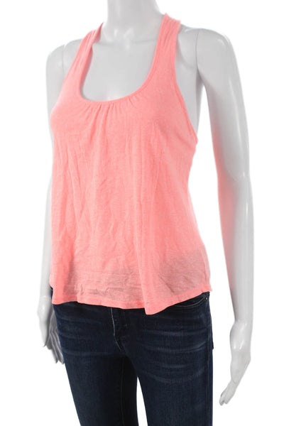 Eberjey Women Pink Sleeveless Scoop Neck Tank Top Polyester Size S