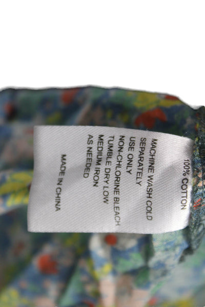 Birds of Paradis by Trovata Womens Floral Square Neck Blouse Size S