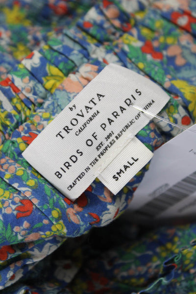 Birds of Paradis by Trovata Womens Floral Square Neck Blouse Size S