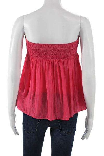 Ramy Brook Womens Pink Off Shoulder Sleeveless Basic Tank Polyester Size XS