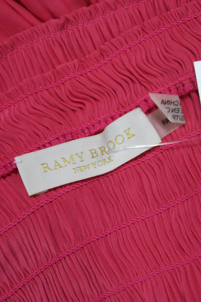 Ramy Brook Womens Pink Off Shoulder Sleeveless Basic Tank Polyester Size XS
