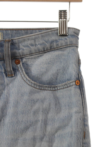 Madewell Women Wide-Leg Jeans Blue Cotton Blend Button Mid Rise Size 26