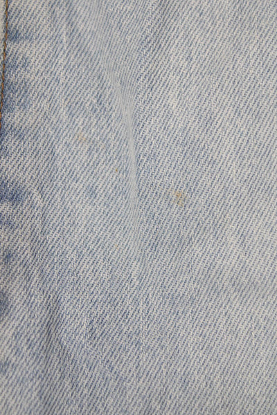 Madewell Women Wide-Leg Jeans Blue Cotton Blend Button Mid Rise Size 26