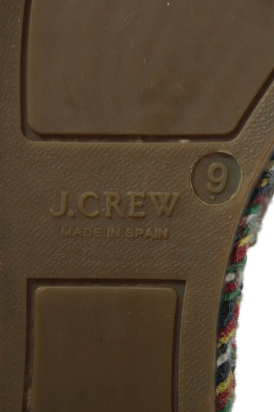 J Crew Womens Suede Rainbow Espadrille Calf Tie Flats Beige Size 9