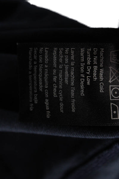 Tasc Mens Organic Cotton Collared Long Sleeve Pullover T Shirt Blue Zip Size L