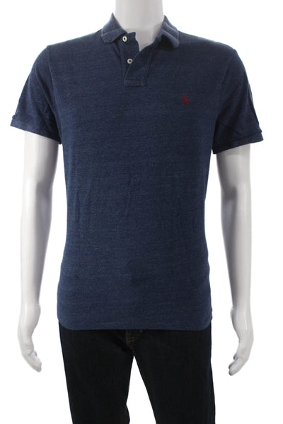 Polo Ralph Lauren Mens Short Sleeve Collared Knit Polo Shirt Blue Size Large