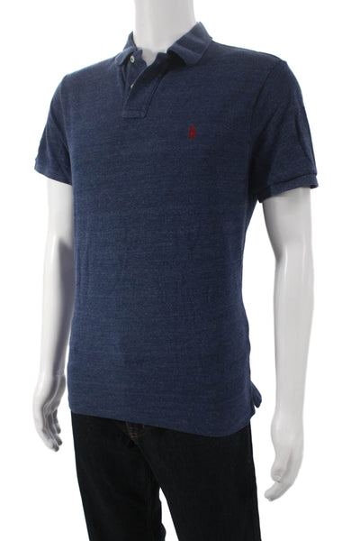 Polo Ralph Lauren Mens Short Sleeve Collared Knit Polo Shirt Blue Size Large