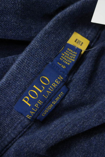 Polo Ralph Lauren Mens Short Sleeve Collared Knit Polo Shirt Blue Size Large