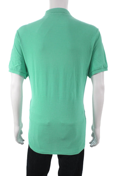 Polo Ralph Lauren Mens Short Sleeve Collared Knit Polo Shirt Green Size Large