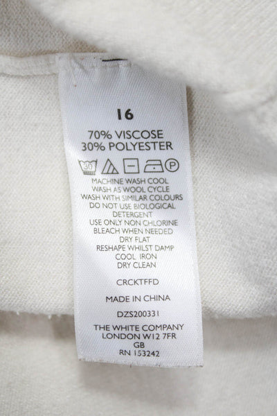 White Label Women Ivory Short Sleeve Crew Neck Pullover Sweater Size 12