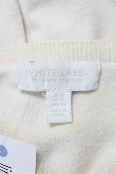 White Label Women Ivory Short Sleeve Crew Neck Pullover Sweater Size 12