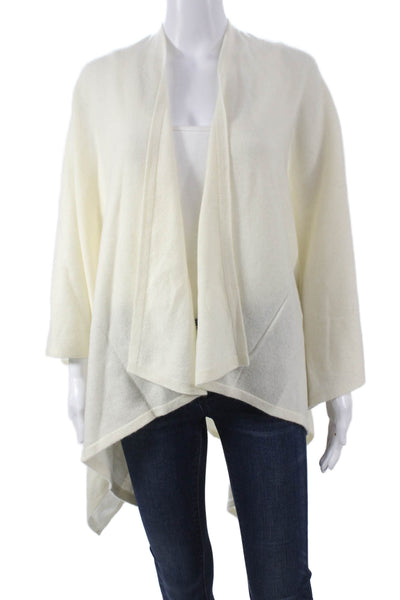 Johnnie-o Womens Cardigan Ivory V Neck 3/4 Sleeve Wool Fall Size One Size