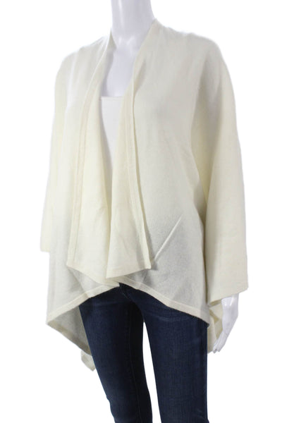 Johnnie-o Womens Cardigan Ivory V Neck 3/4 Sleeve Wool Fall Size One Size