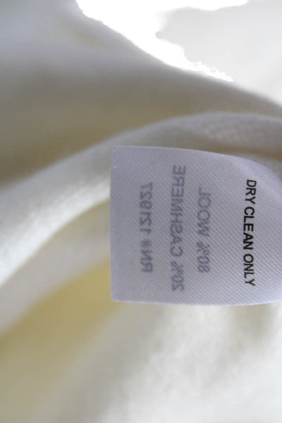 Johnnie-o Womens Cardigan Ivory V Neck 3/4 Sleeve Wool Fall Size One Size
