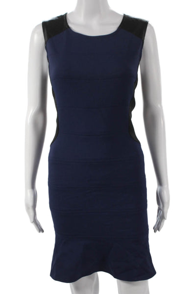 Comptoir Des Cotonniers Womens Blue Bodycon Knee Dress Zip Size 38