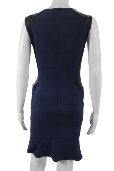 Comptoir Des Cotonniers Womens Blue Bodycon Knee Dress Zip Size 38