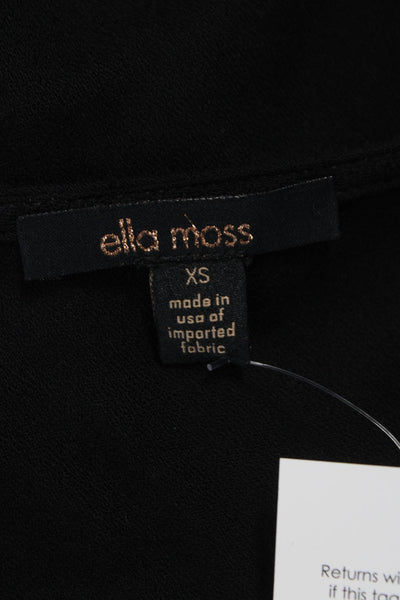 Ella Moss Women Black V-Neck 3/4 Sleeve Mini Dress Rayon Size XS