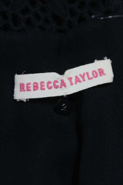 Rebecca Taylor Womens Black Silk Wrap Dress V-Neck Sleeveless Short Tie Size 2