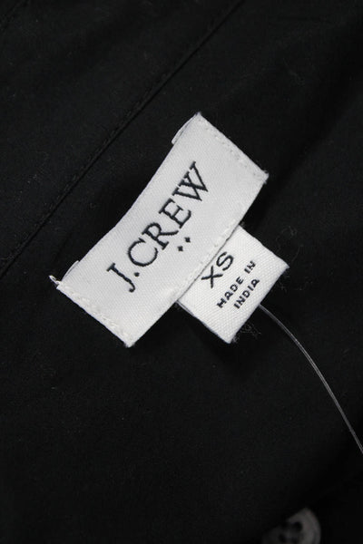 J Crew Womens Basic Black Cotton Collared Long Sleeve Button-Up Size XS