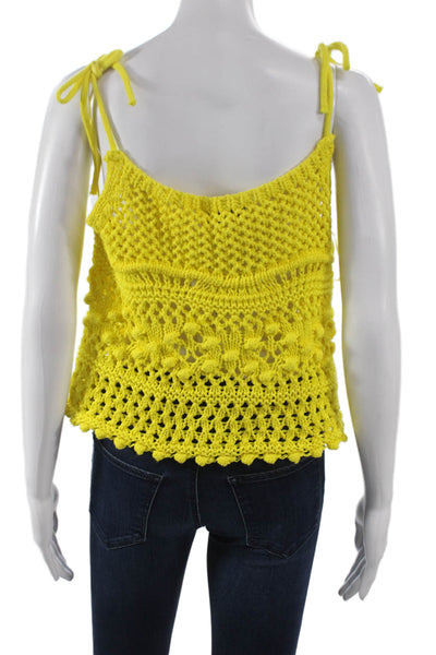 Zara Womens Yellow Cotton Scoop Neck Sleeveless Camisole Size S