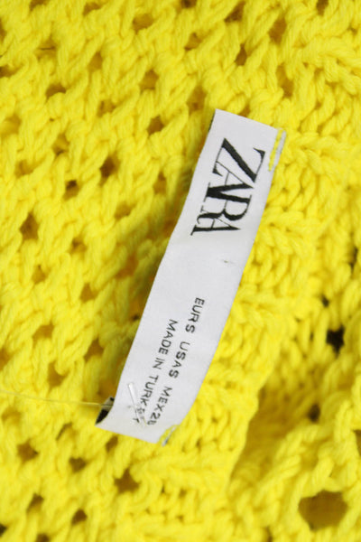 Zara Womens Yellow Cotton Scoop Neck Sleeveless Camisole Size S