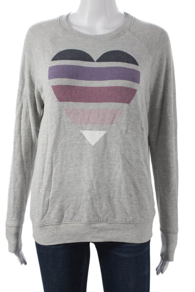 Sundry Womens Pullover Sweatshirt Gray Crew Neck Long Sleeve Size 0