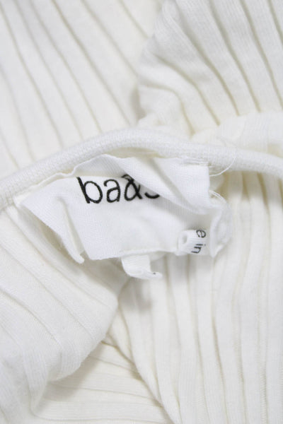Ba&Sh Women Basic White Cotton V-Neck Short Sleeve T-Shirt Size 2