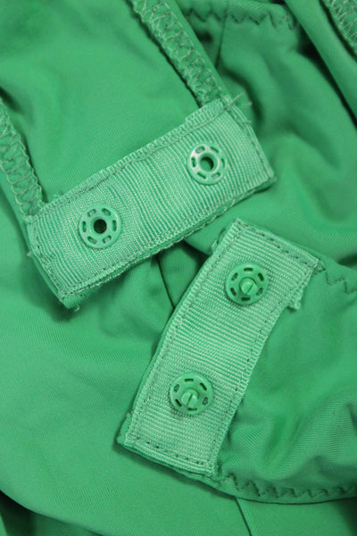 Zara Womens Green Nylon Square Neck Sleeveless One Piece Bodysuit Size M