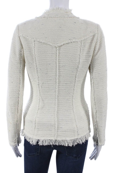 Rebecca Taylor Women Ivory Basic Jacket Long Sleeve Button Size 0