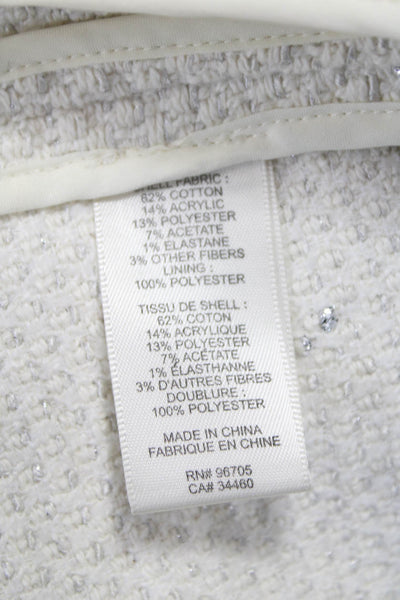 Rebecca Taylor Women Ivory Basic Jacket Long Sleeve Button Size 0