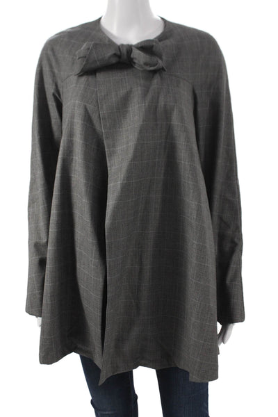 Gretchen Scott Designs Women Plaid Tunic Round Neck Long Sleeve Size XS