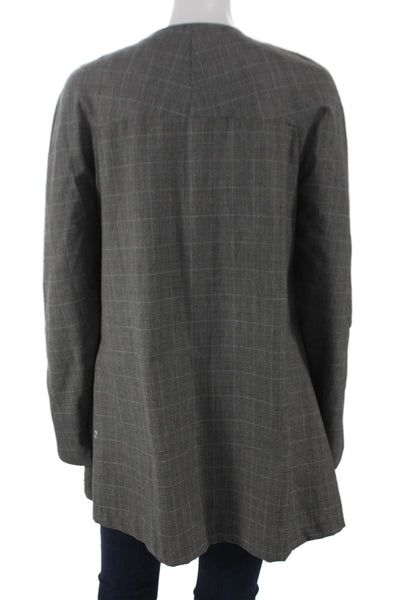 Gretchen Scott Designs Women Plaid Tunic Round Neck Long Sleeve Size XS