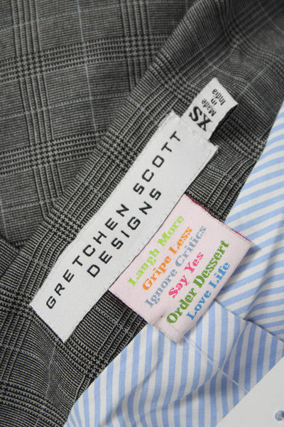 Gretchen Scott Designs Women Plaid Tunic Round Neck Long Sleeve Size XS