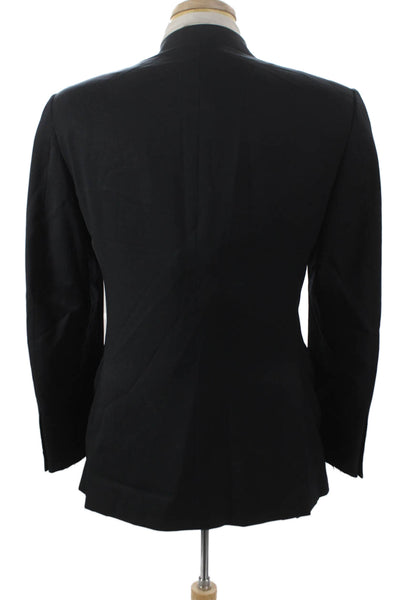 Canali Mens Black Solid Wool Blazer Size 40